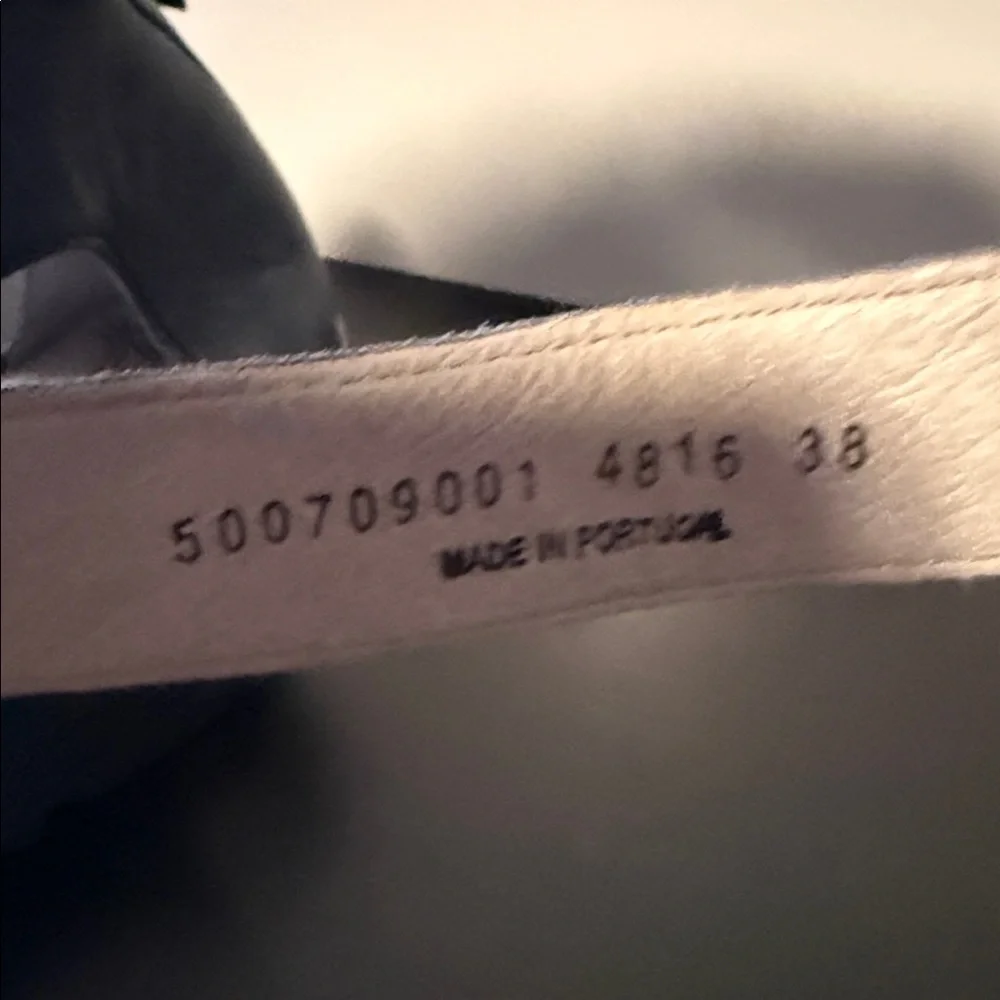 Fly London Navy Leather Ankle-Strap Wedge Sandals size 38 7-7.5US - Picture 9 of 11